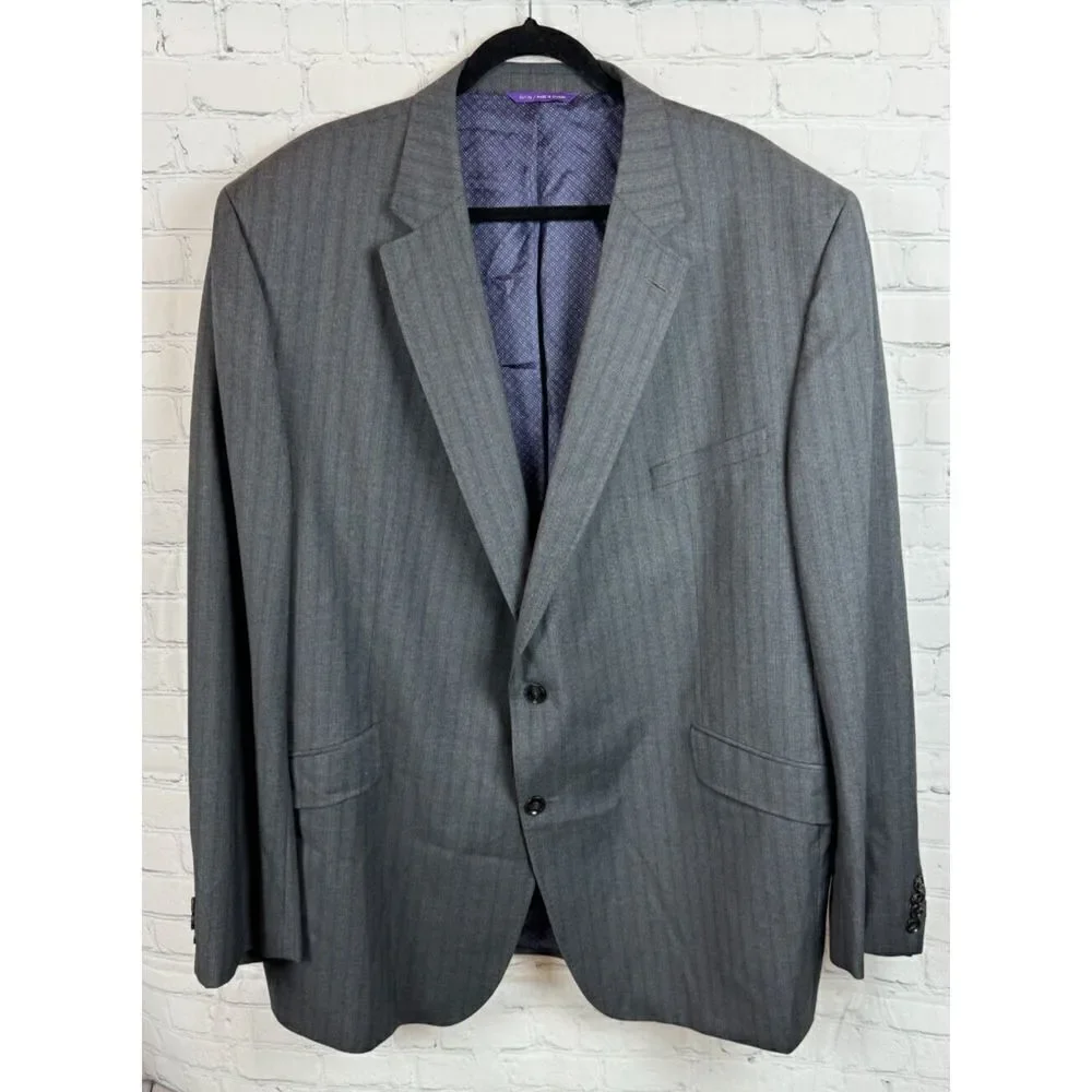 TED BAKER Endurance gray 100% wool mens classic suit jacket blazer 54 Long NWOT